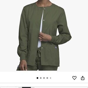 Olive Green Women's Warm Up Scrub Jacket